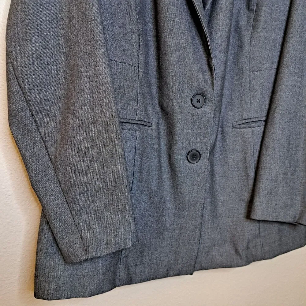 Torrid Women Long Line Blazer Gray Size Plus 0 Buttons Long Sleeve - Picture 7 of 11
